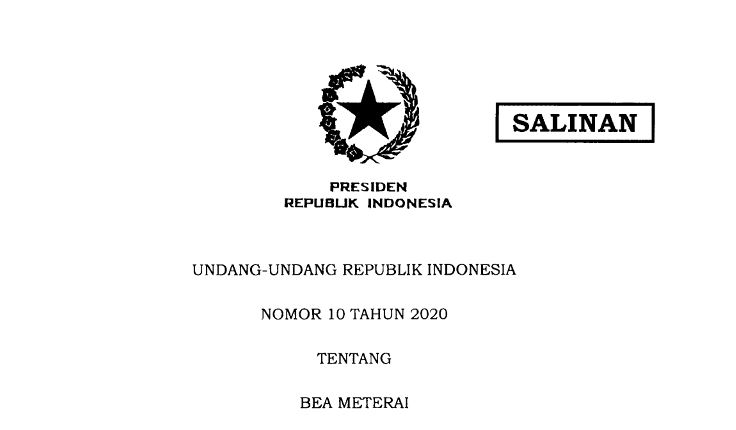BEA MATERAI NAIK JADI RP.10.000,-